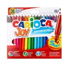 Фломастеры 30 цветов 36 штук Carioca Joy, 2.6мм, смываемые, увеличенный ресурс, суперяркие, европодвес - Фото 1