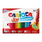 Фломастеры 24 цвета Carioca "Joy", 2.6 мм, увеличенный ресурс, суперяркие, картонный конверт - фото 4810616