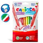 Фломастеры 10 цветов двусторонние Carioca "Birello" 2.6/4.7 мм, смываемые, картон, европодвес - фото 4534986