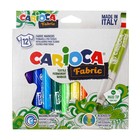 Фломастеры для ткани 12 цветов Carioca "Fabric Liner" 6.0 мм, картон, европодвес - фото 17435554