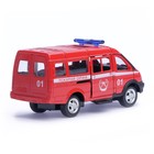 Машина металлическая «Микроавтобус Пожарная охрана», масштаб 1:50, инерция - Фото 3