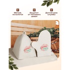 Банный набор "Русская банька только для русской души": шапка, коврик, рукавица - Фото 2