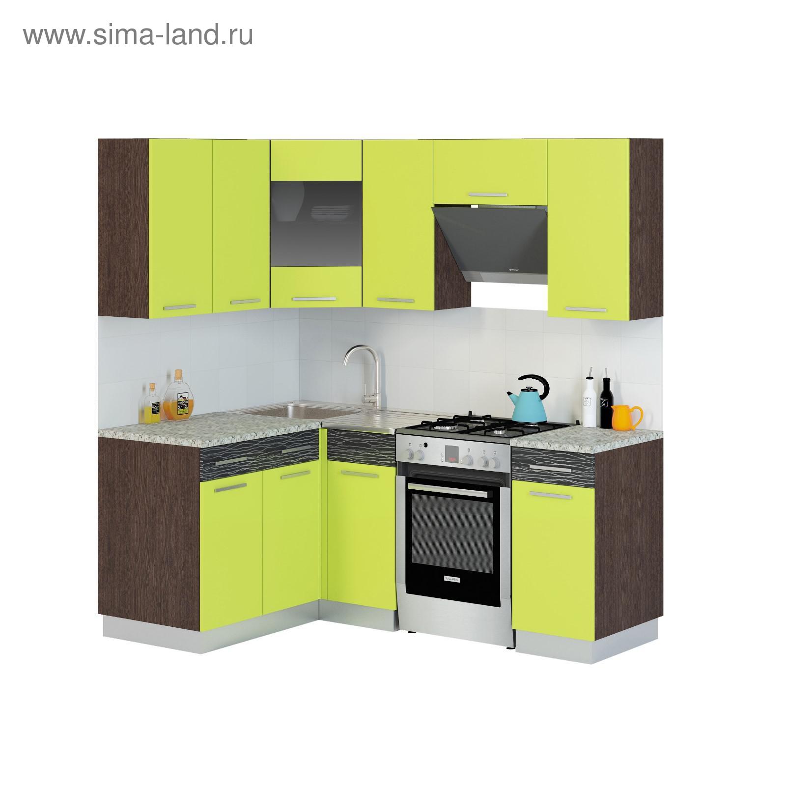 Кухонный гарнитур Алиса 10 Венге/Лайм - купить с доставкой, цена в Первый Гиперм