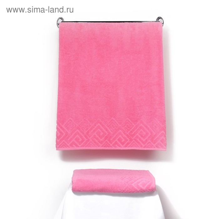 Полотенце махровое «Poseidon», 70х130, цвет розовый - Фото 1