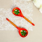 Ложка деревянная «Краснушка», полубасок, красный фон - Фото 3