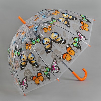 Зонт полуавтоматический «Бабочки», 8 спиц, R = 43 см