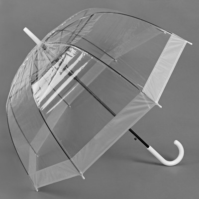Зонт - трость полуавтоматический «Кант», 8 спиц, R = 41 см, цвет белый