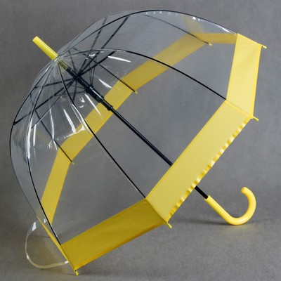 Зонт - трость полуавтоматический «Кант», 8 спиц, R = 41 см, цвет жёлтый