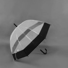 Зонт - трость полуавтоматический «Кант», 8 спиц, R = 43 см, цвет чёрный/прозрачный - фото 9036466