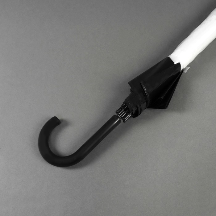 Зонт - трость полуавтоматический «Кант», 8 спиц, R = 43 см, цвет чёрный/прозрачный - фото 1903986846