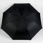 Зонт полуавтоматический «Однотонный», 3 сложения, 8 спиц, R = 62 см, цвет чёрный - Фото 2