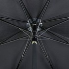 Зонт полуавтоматический «Однотонный», 3 сложения, 8 спиц, R = 62 см, цвет чёрный - Фото 3