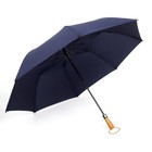 Зонт полуавтоматический «Однотонный», эпонж, 3 сложения, 8 спиц, R = 60 см, цвет синий - фото 9380439