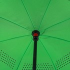 Зонт - наоборот «Однотонный», механический, 8 спиц, R = 56 см, цвет зелёный/чёрный - Фото 3