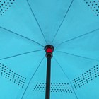 Зонт - наоборот механический «Однотонный», прорезиненная ручка, 8 спиц, R = 56 см, цвет чёрный/голубой - Фото 3