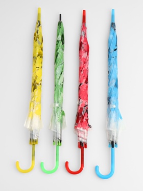 Зонт - трость детский «Листья», полуавтоматический, 8 спиц, R=45/52 см, d=90 см, МИКС