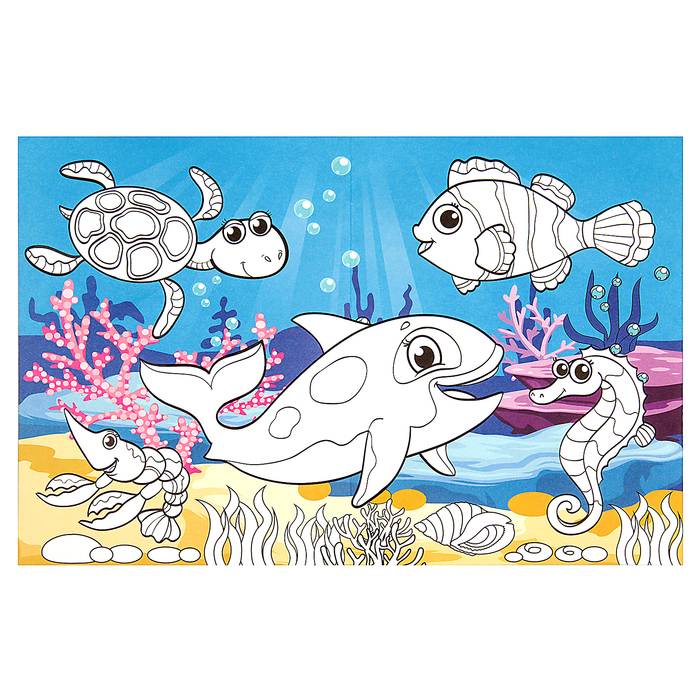 Раскраска длинная «Подводный мир» - фото 1905448896