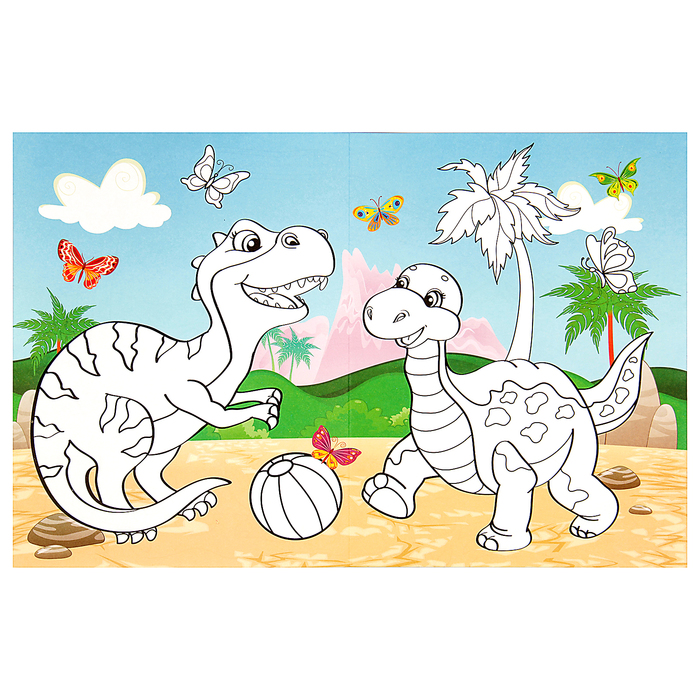 Раскраска длинная «Мир динозавров» - фото 1911278219