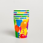 Посуда бумажная одноразовая «С днём рождения», 6 тарелок, 6 стаканов, 6 колпаков, 1 гирлянда - Фото 5