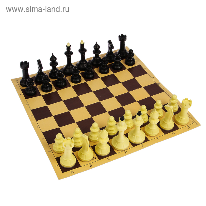 Настольная игра 3 в 1 "Русские игры": шахматы, шашки, домино (доска микрогофра 40х40 см) - Фото 1