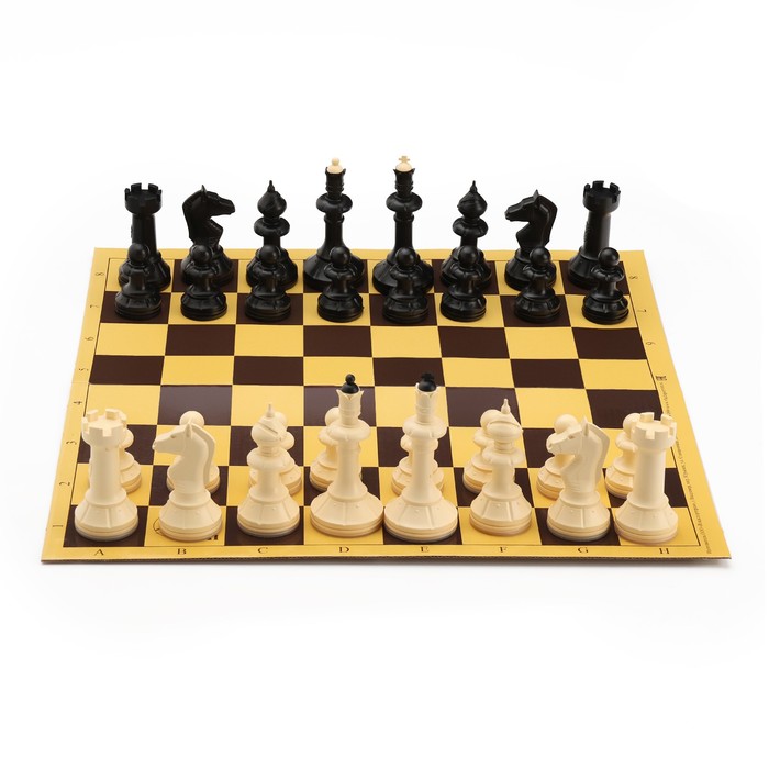 Шахматы 40х40 см "Русские игры", поле картон, фигуры пластик, король h-10.2, пешка 5 см - фото 1906898250