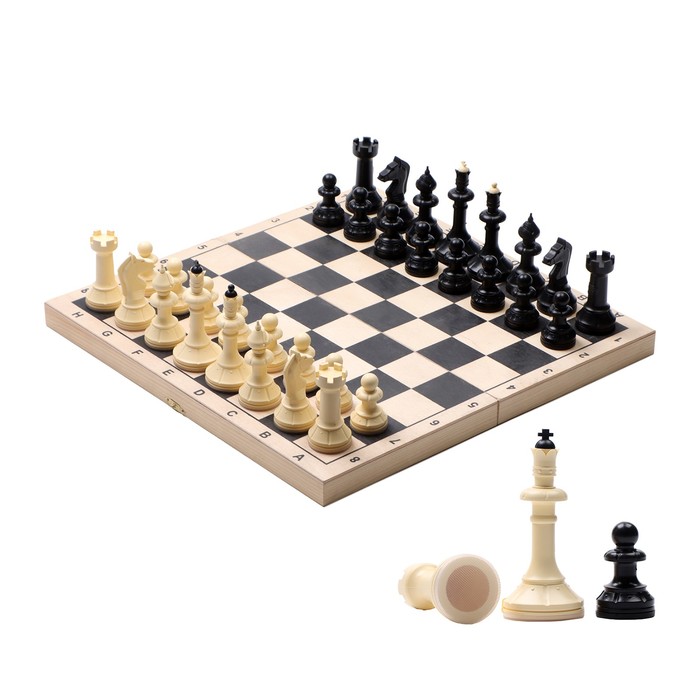 Шахматные фигуры гроссмейстерские "Айвенго", король h-10 см, пешка-5 см, в коробке - фото 1886280569