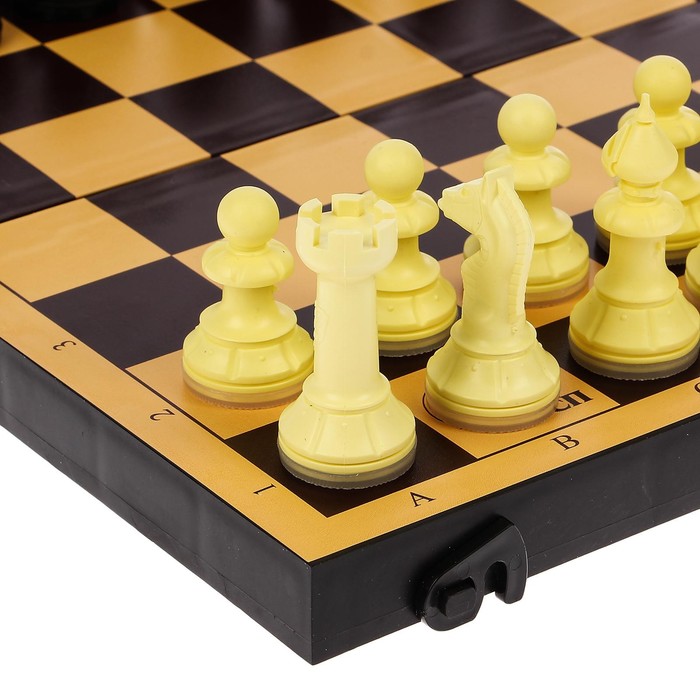 Настольная игра 2 в 1 "Семейная": шахматы, шашки, доска пластик 30 х 30 см - фото 1906898266