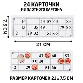 Русское лото "Семейное", 24 карточки, карточка 21 х 7.5 см