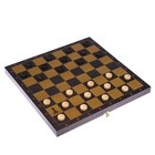 Настольная игра 4 в 1 "Черное золото": шашки, нарды, домино, шахматы (доска дерево 40х40 см) - Фото 4