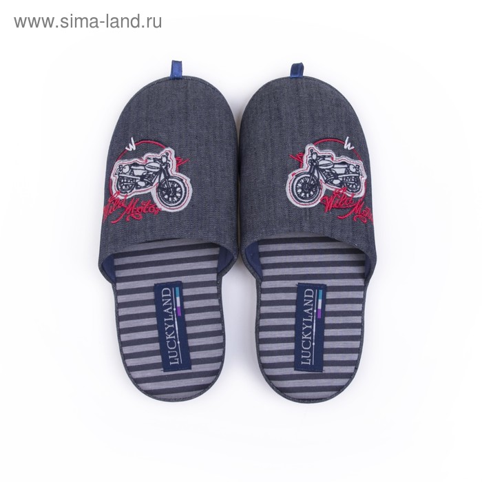 Тапочки детские, цвет синий, размер 39 - Фото 1