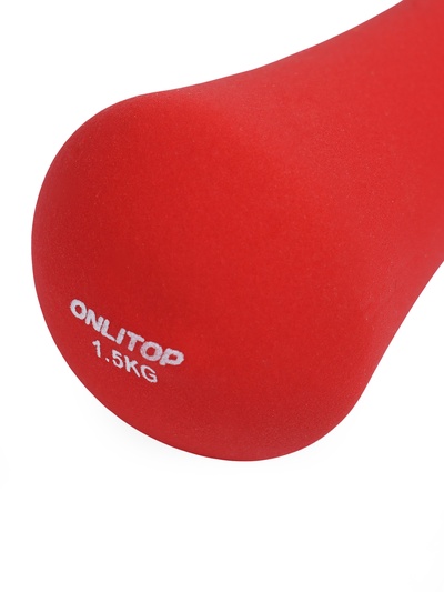 Гантель неопреновая ONLYTOP, 1.5 кг, цвет МИКС