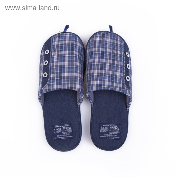Обувь домашняя мужская 2625M-ASC-W (клетка/синий) (р. 41) - Фото 1