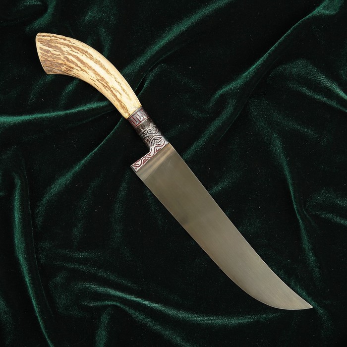 Нож Пчак Шархон, рукоять из рога косули малая, гарда с гравировкой - фото 1925877792