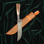 Нож Пчак Шархон, рукоять из рога косули малая, гарда с гравировкой - Фото 15