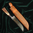 Нож Пчак Шархон, рукоять из рога косули малая, гарда с гравировкой - Фото 16