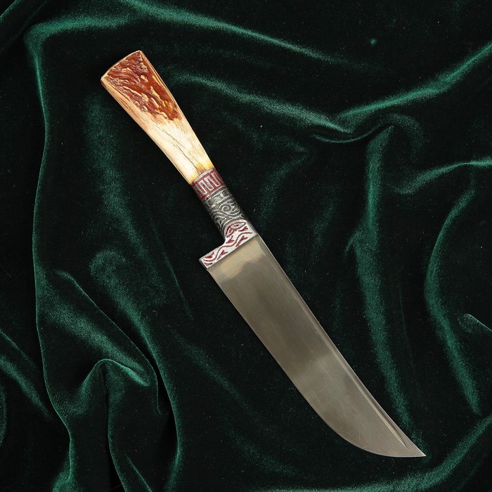 Нож Пчак Шархон, рукоять из рога косули малая, гарда с гравировкой - фото 1925877798