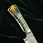 Нож Пчак Шархон средний, рукоять из оргстекла, гарда из олова, заточка от середины - Фото 12