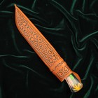 Нож Пчак Шархон средний, рукоять из оргстекла, гарда из олова, заточка от середины - Фото 13