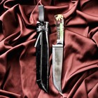 Нож Пчак Шархон средний, рукоять из оргстекла, гарда из олова, заточка от середины - Фото 6