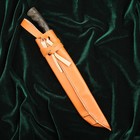 Нож Пчак Шархон малый, рукоять из рога сайгака, гарда с гравировкой - Фото 4