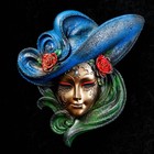 Венецианская маска "Розы"  26см золото - Фото 9
