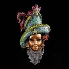 Венецианская маска "Леди в шляпе" золото МИКС  32см - Фото 5