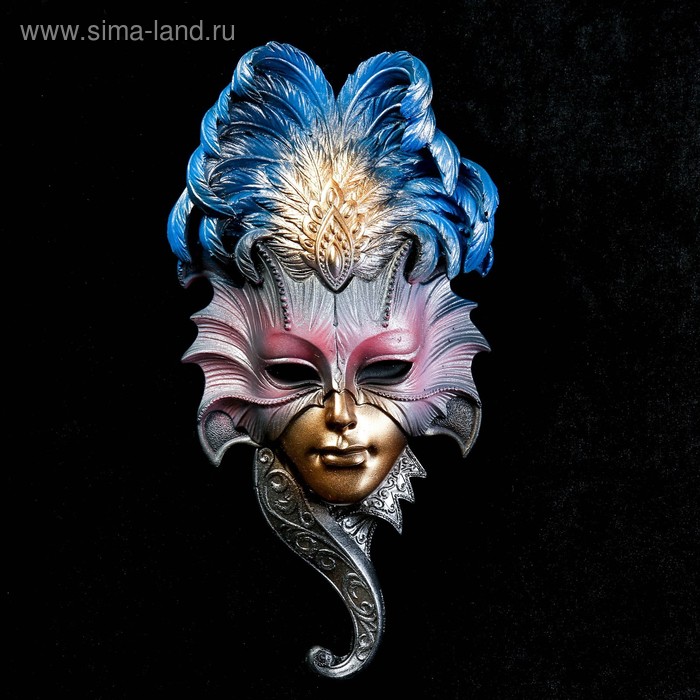 Венецианская маска "Сова" золото, 28см МИКС - Фото 1