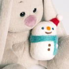 Мягкая игрушка "Зайка Ми" со снеговичком, 15 см - Фото 2