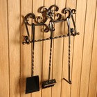 Каминный набор «КН-6-5», 3 предмета: кочерга, совок, метёлка, настенный - Фото 2