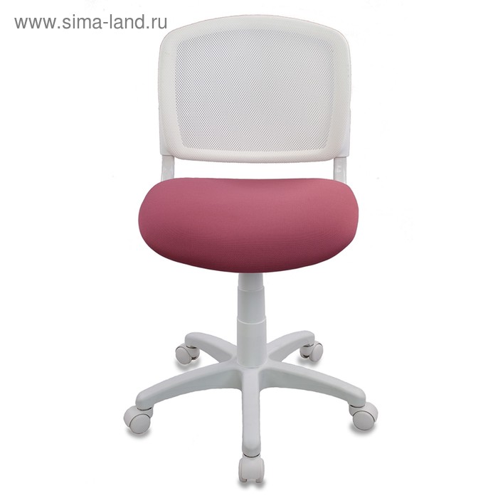 Кресло детское Бюрократ CH-W296NX/26-31, спинка сетка, белый/розовый - Фото 1