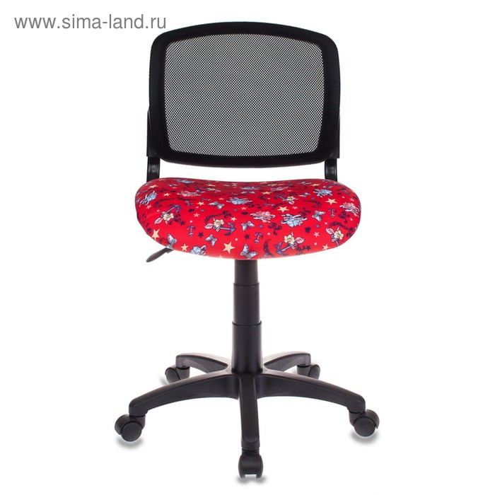 Кресло детское Бюрократ CH-296/ANCHOR-RD спинка сетка черный сиденье/красный/якоря ANCHOR-RD - Фото 1