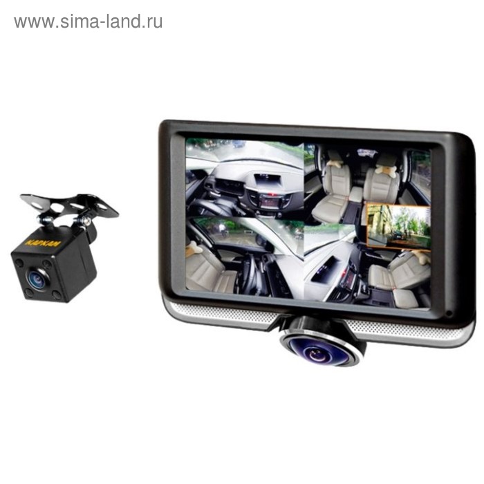 Видеорегистратор Каркам A360, две камеры4.5", обзор 360° (по ширине),1440x1440 - Фото 1