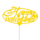 Топпер «Happy valentines», жёлтый, 12,5х6,5 см - Фото 1