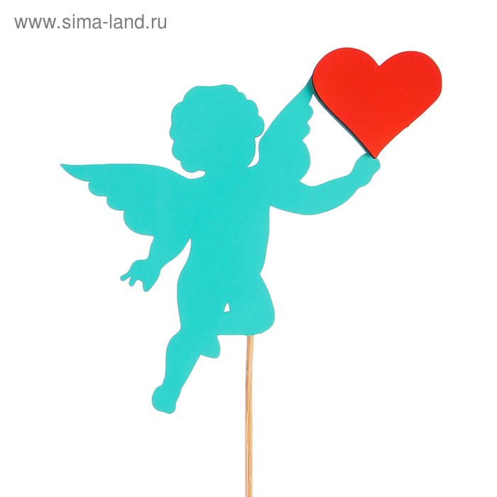Топпер «Ангелок с сердцем», двухслойный, мятно-красный, 11,5х9 см - Фото 1